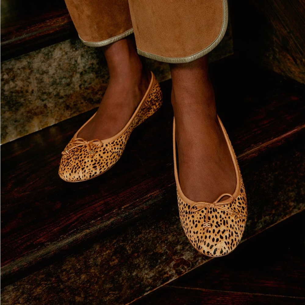 NWOT Sam Edelman Felicia LEOPARD CALF HAIR ballet flats, 7.5